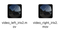 Finder showing the upscaled left and right eye files