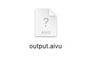 Finder showing the finished output.aivu file
